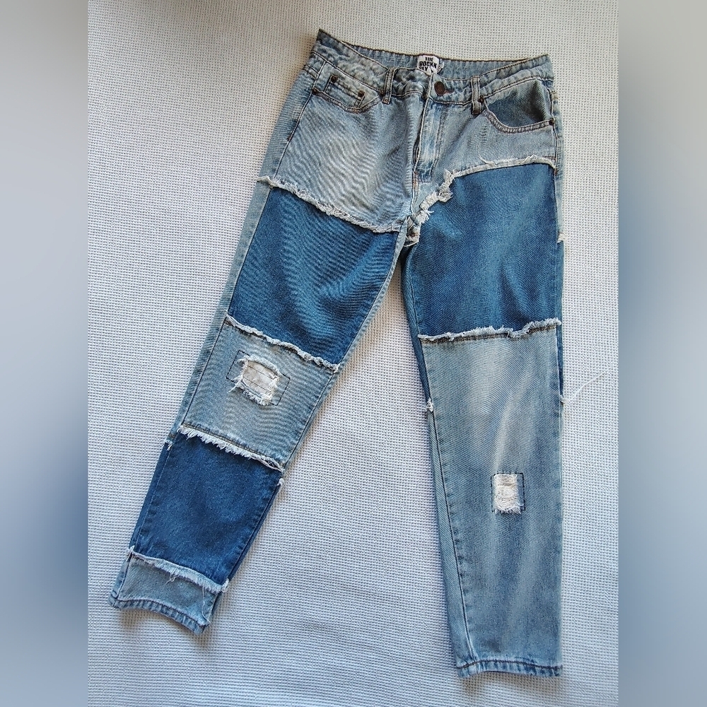 The Rockn Rev Patchwork Blue Jeans Size 10